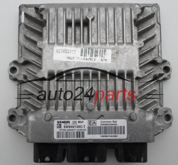 CENTRALINA DO MOTORE PEUGEOT 307 2.0 HDI SIEMENS 5WS40135C-T,  SW 9653059480, HW 9647423380
