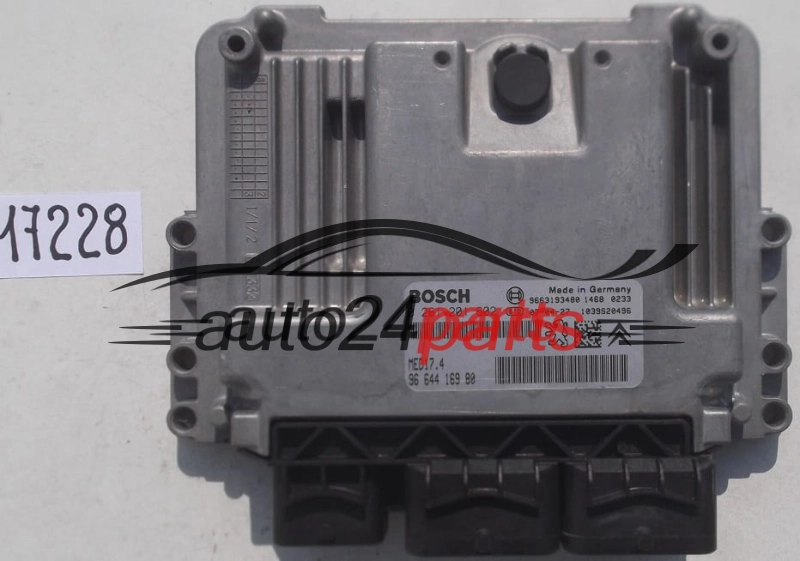 ECU ENGINE CONTROLLER PEUGEOT 207 1.6 BOSCH 0 261 201 602, 0261201602, 96 644 169 80, 9664416980, 9663193480, MED17.4 