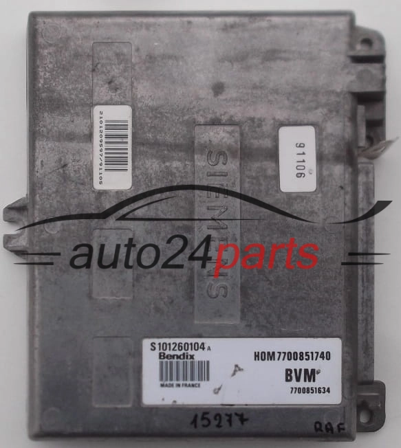 KOMPUTER STEROWNIK SILNIKA RENAULT ESPACE BENDIX S101260104 A, S101260104A, 7700851740, 7700851634