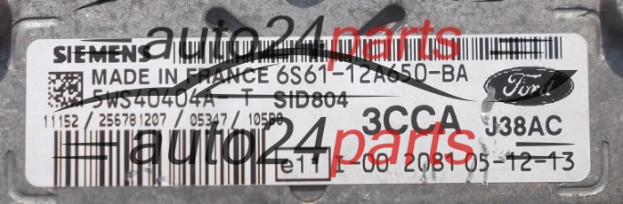 Μονάδα Ελέγχου Κινητήρα FORD FUSION 1.4 TDCI SIEMENS 5WS40404A-T,  6S61-12A650-BA,  3CCA, SID804
