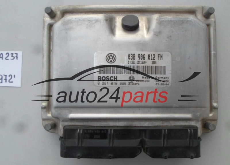 SEAT LEON TOLEDO 1.9 TDI ALH 038 906 012 FN, 038906012FN, BOSCH 0 281 010 686, 0281010686, 28SA5093 DIESEL EDC15UM+ 3358