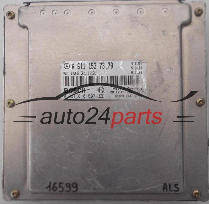 CENTRALINA DO MOTORE MERCEDES C220 2.2CDI, BOSCH 0 281 010 607, 0281010607, A 611 153 73 79, A6111537379