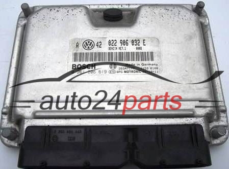 MOTORSTEUERGERÄT ECU STEUERGERÄT VW VOLKSWAGEN GOLF 2.8 V6 VR6 022 906 032 E, 022906032E, BOSCH 0 261 206 619, 0261206619, 26SA7177