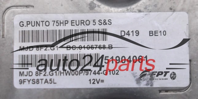 ECU CENTRALITA DE MOTOR  FIAT PUNTO EVO 1.3 MAGNETI MARELLI MJD 8F2.G1