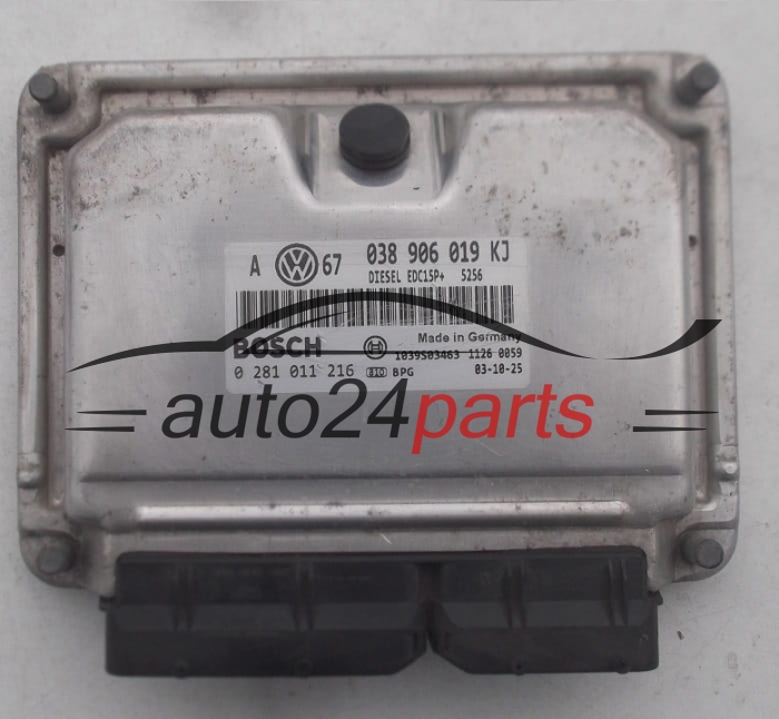 VOLKSWAGEN GOLF 1.9 TDI 038906019KJ, 038 906 019 KJ, BOSCH 0 281 011 216, 0281011216