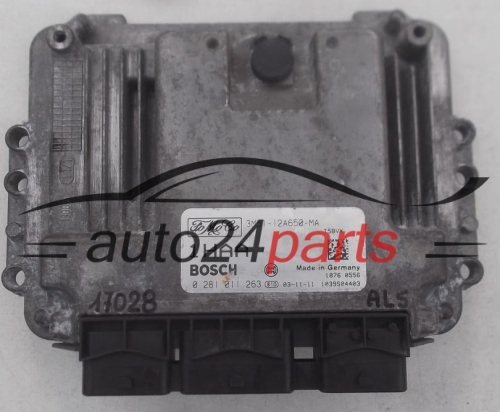 CENTRALINA DO MOTORE FORD FOCUS C-MAX 1.6 TDCI BOSCH 0 281 011 263, 0281011263, FoMoCo 3M51-12A650-MA, 3M5112A650MA