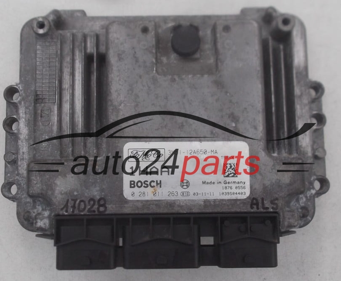 CENTRALINA DO MOTORE FORD FOCUS C-MAX 1.6 TDCI BOSCH 0 281 011 263, 0281011263, FoMoCo 3M51-12A650-MA, 3M5112A650MA