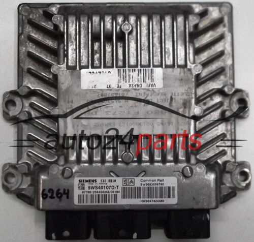 KOMPUTER STEROWNIK SILNIKA CITROEN PEUGEOT 2.0 HDI 5WS40107D-T, SW9653059780, HW9647423380 - 6264, 6342
