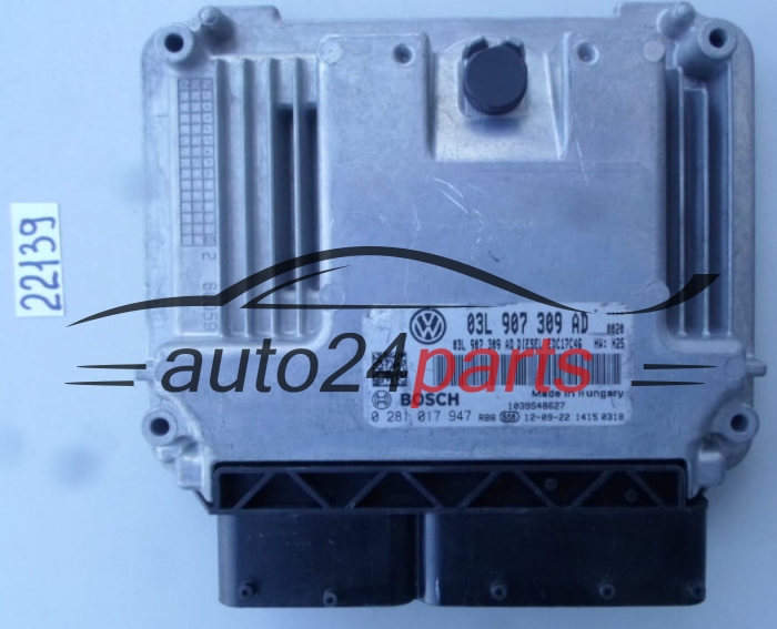 KOMPUTER STEROWNIK SILNIKA AUDI VOLKSWAGEN 2.0 DTI BOSCH 0 281 017 947, 0281017947, 03L 907 309 AD, 03L907309AD, EDC17C46