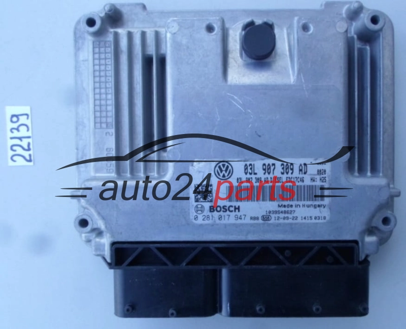 KOMPUTER STEROWNIK SILNIKA AUDI VOLKSWAGEN 2.0 DTI BOSCH 0 281 017 947, 0281017947, 03L 907 309 AD, 03L907309AD, EDC17C46