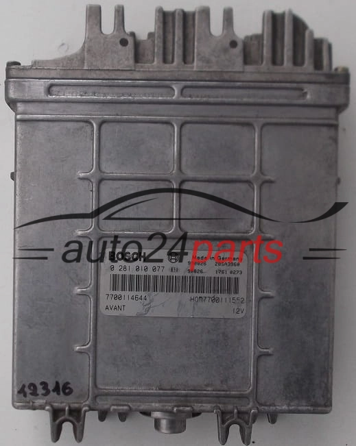 KOMPUTER STEROWNIK SILNIKA RENAULT SCENIC 1.9 DTI BOSCH 0 281 010 077