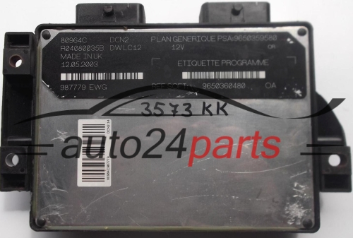 ECU ENGINE CONTROLLER CITROEN BERLINGO PEUGEOT PARTNER 1.9 LUCAS R04080035B, PSA 9650359580, SOFT 9650360480, DCN2, DWLC12