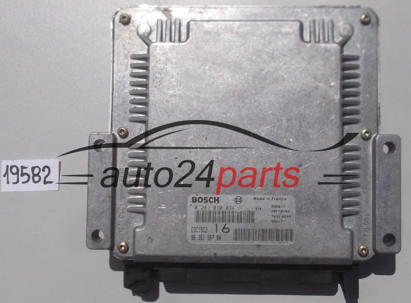 KOMPUTER STEROWNIK SILNIKA PEUGEOT 406 2.0 HDI BOSCH 0 281 010 034,  96 351 567 80