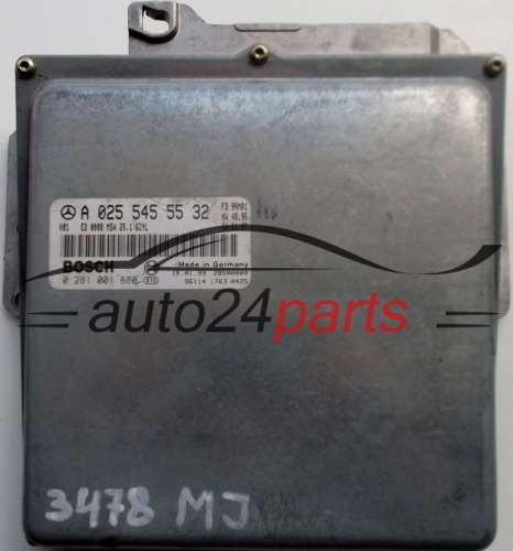 ECU ENGINE CONTROLLER MERCEDES W210 E300 3.0 TDI BOSCH 0281001880, 0 281 001 880, A0255455532, 0255455532, A 025 545 55 32