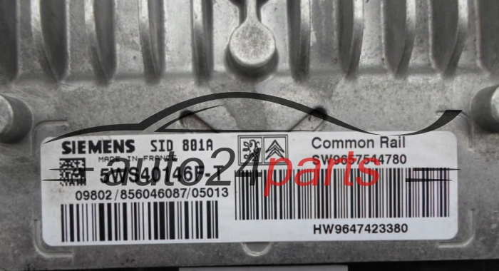 MOTORSTEUERGERÄT ECU STEUERGERÄT CITROEN PEUGEOT 2.0 HDI SIEMENS 5WS40146F-T,  SW 9657544780, HW 9647423380