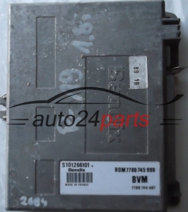 ECU CENTRALITA DE MOTOR RENAULT 21 SIEMENS S101266101A, S101266101 A, HOM7700745990, HOM7700745 990, BVM 7700744407, 7700 744 407