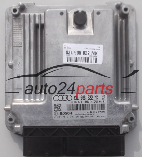 Μονάδα Ελέγχου Κινητήρα AUDI A4 2.0 TDI BOSCH 0 281 015 583,  03L 906 022 MK