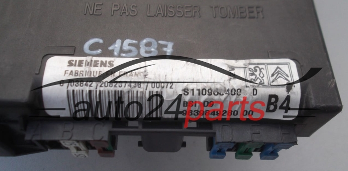 CONTROL MODULE BSI CITROEN PEUGEOT SIEMENS S110950400 D, 9639849280 00