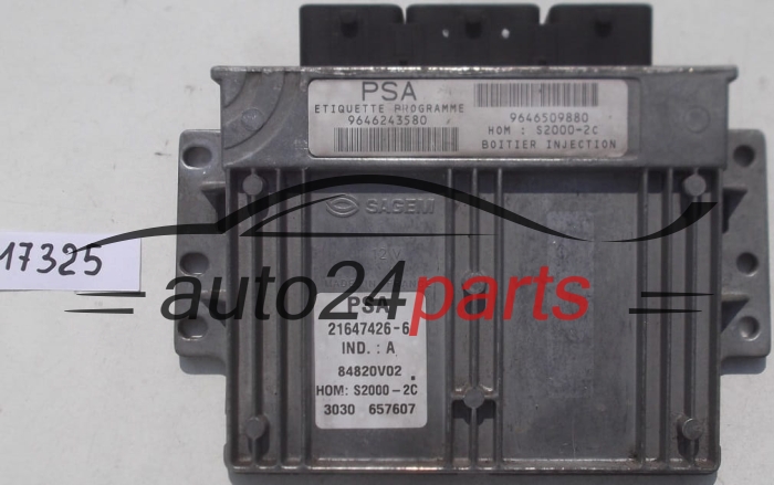 CENTRALINA DO MOTORE CITROEN XSARA 1.4 SAGEM 21647426-6, 216474266, 9646243580, 9646509880 