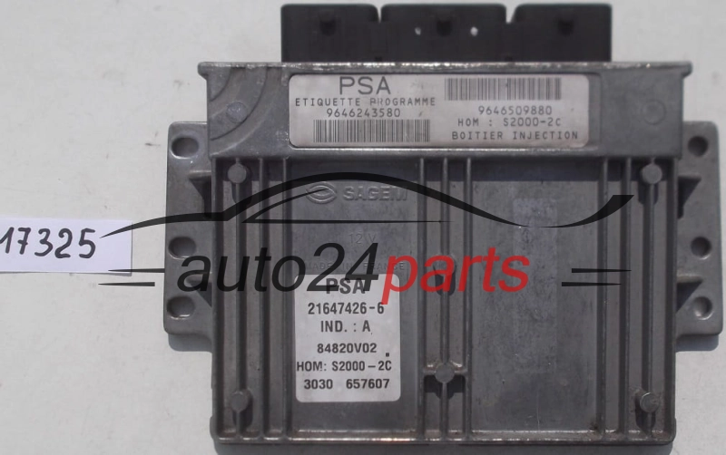 CENTRALINA DO MOTORE CITROEN XSARA 1.4 SAGEM 21647426-6, 216474266, 9646243580, 9646509880 