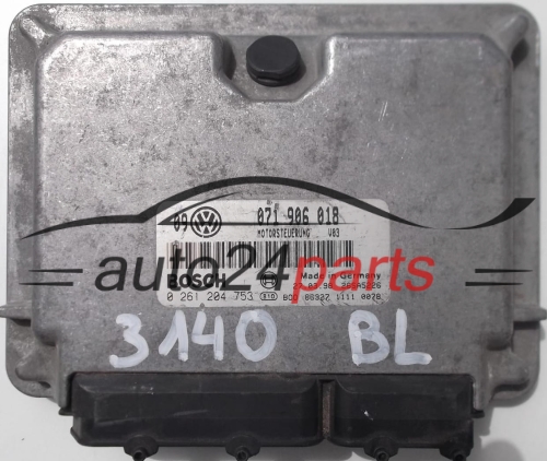 CALCULATEUR MOTEUR VW VOLKSWAGEN GOLF 2,3 V5 VR5 071 906 018, 071906018, BOSCH 0 261 204 753, 0261204753, MOTORSTEUERUNG U03 26SA5226