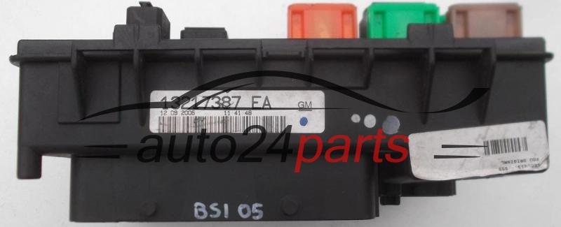 SKRZYNKA ELEKTRYCZNA PRZEKAŻNIKÓW I BEZPIECZNIKÓW MODUŁ NADWOZIA CENTRALKA KOMFORTU BSI PRZEDNIA OPEL CORSA D 2006-, 13217387 EA