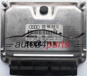 ECU CENTRALITA DE MOTOR AUDI A4 1.9 TDI 038906019CC, 038 906 019 CC, BOSCH 0281010304, 0 281 010 304 DIESEL 1091 28SA4489