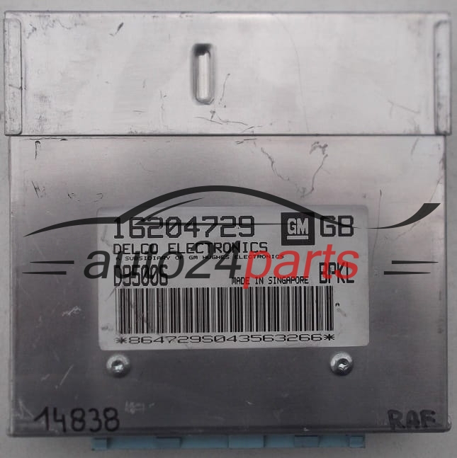 Sterownik silnika Opel GM Delco Electronics 16204729 GB D95006 BPKL – etykieta ECU