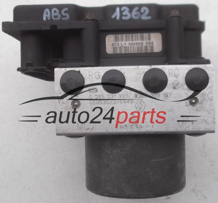 Aντλία ABS RENAULT CLIO II KANGOO THALIA TWINGO  KUBISTAR BOSCH 0 265 231 333, 0265231333, 8200 229 137, 8200229137, 0 265 800 335, 0265800335 