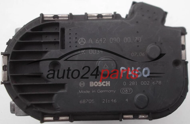 THROTTLE BODY MERCEDES W211 BOSCH 0 281 002 678, 0281002678, A 642 090 00 70, A6420900070