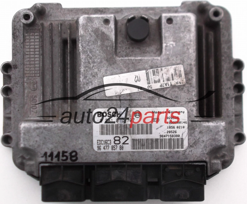 CENTRALINA DO MOTORE PEUGEOT 206 1.4 HDI BOSCH 0 281 010 707, 0281010707, 96 477 857 80, 9647785780, 9647158380, EDC16C3 82, 1039S00146 