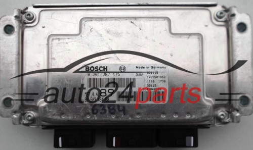 CENTRALITA DE MOTOR CITROEN BERLINGO 1.6 BOSCH 0 261 207 475, 0261207475, 1039S01852, 9643840500, 96 503 454 80, 9650345480, ME7. 4.4 89, ME744