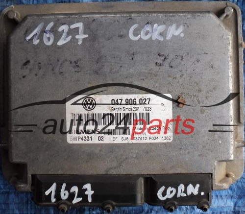 ECU ENGINE CONTROLLER VW VOLKSWAGEN LUPO 1.0 047906027, 047 906 027, SIEMENS 5WP4331 02, BENZIN SIMOS 23P 7023 
