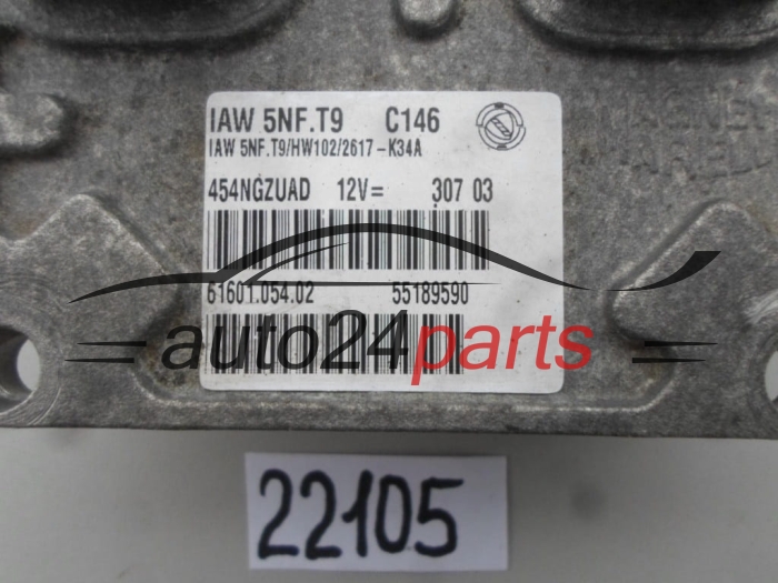 MOTORSTEUERGERÄT ECU STEUERGERAT FIAT STILO 1.6 Magneti Marelli IAW 5NF.T9, IAW5NFT9, 55189590