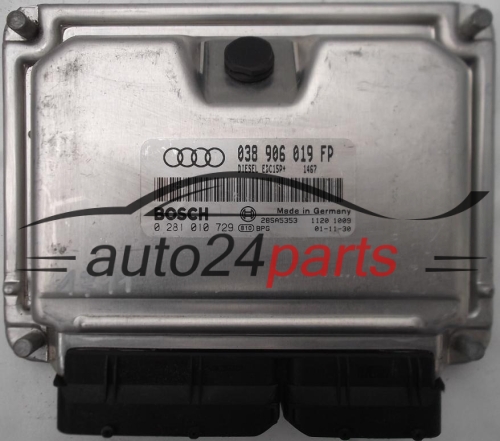 KOMPUTER STEROWNIK SILNIKA AUDI A4 1.9 TDI AWX 038 906 019 FP, 038906019FP, BOSCH 0 281 010 729, 0281010729, 28SA5353 