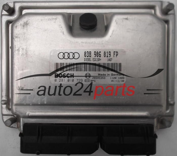 KOMPUTER STEROWNIK SILNIKA AUDI A4 1.9 TDI AWX 038 906 019 FP, 038906019FP, BOSCH 0 281 010 729, 0281010729, 28SA5353 