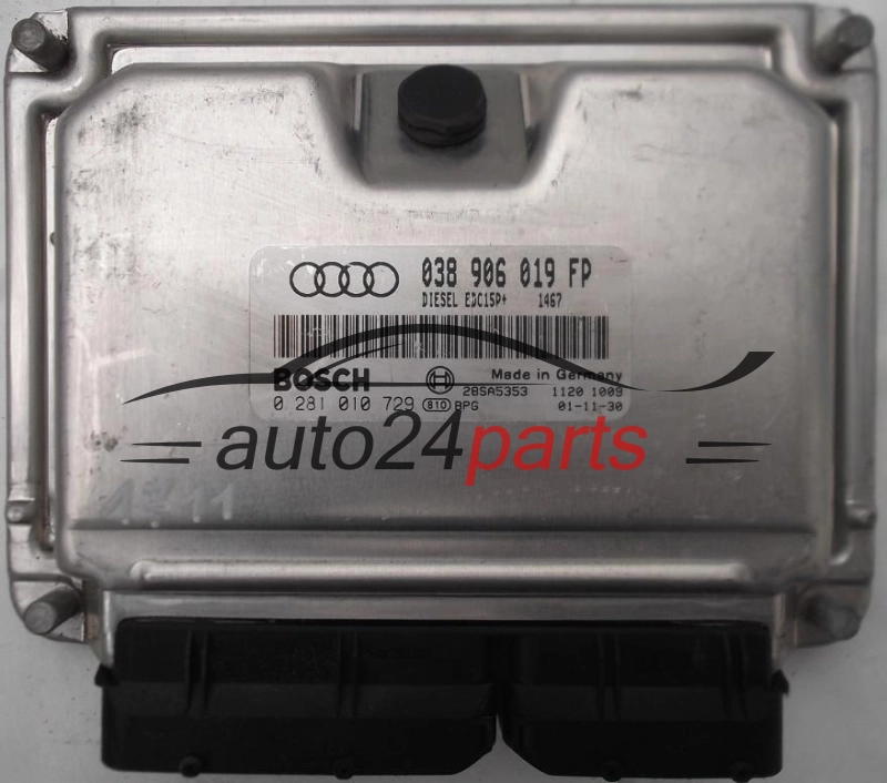 KOMPUTER STEROWNIK SILNIKA AUDI A4 1.9 TDI AWX 038 906 019 FP, 038906019FP, BOSCH 0 281 010 729, 0281010729, 28SA5353 