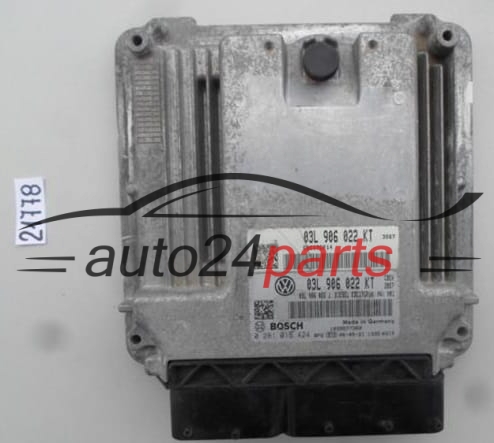  VW VOLKSWAGEN JETTA 1.9 TDI BOSCH 0 281 015 424, 0281015424, 03L 906 022 KT, 03L906022KT, EDC17CP14 