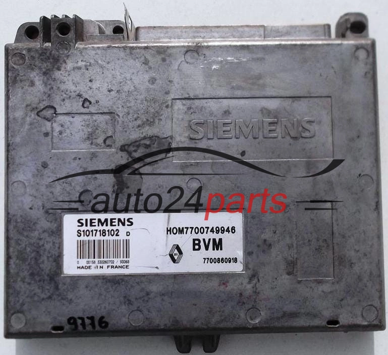 CENTRALINA DO MOTORE RENAULT CLIO 1.4, SIEMENS S101718102 D, S101718102D, HOM7700749946, 7700860918