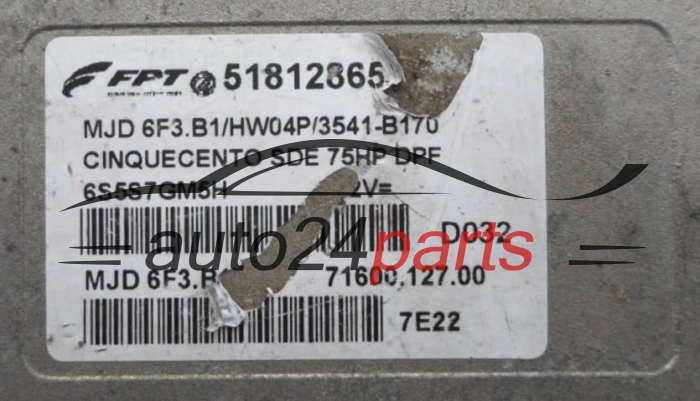 Μονάδα Ελέγχου Κινητήρα FIAT 500 1.3 JTD MAGNETI MARELLI MJD 6F3.B1