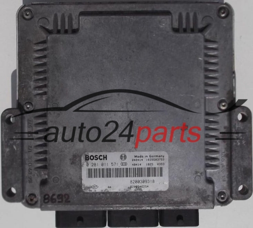 ECU CENTRALITA DE MOTOR  LAGUNA 2.2 DCI BOSCH 0 281 011 571, 8200309318, 8200346254