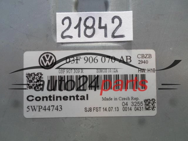 MOTORSTEUERGERÄT ECU STEUERGERAT VW VOLKSWAGEN BEETLE 1.2 TSI 03F 906 070 AB, 03F906070AB, 5WP44733, SIMOS 10