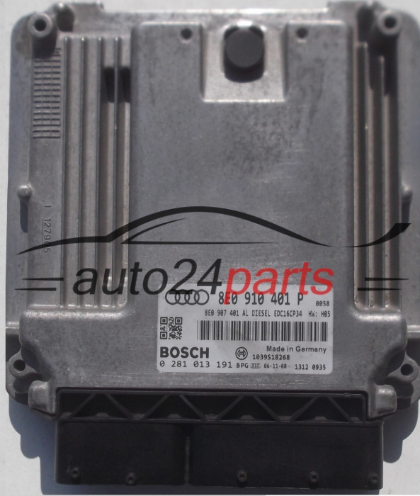 ECU ENGINE CONTROLLER AUDI A4 3.0 TDI 8E0910401P, 8E0907401AL, BOSCH 0281013191