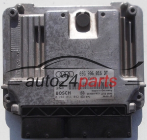CENTRALINA DO MOTORE AUDI A3 2.0 TDI 03G906016DT, 03G 906 016 DT, BOSCH 0281011892, 0 281 011 892, DIESEL EDC16U1 7000, 1039S07823