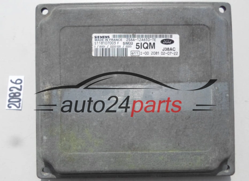 KOMPUTER STEROWNIK SILNIKA FORD FIESTA FUSION 1.6 SIEMENS S118107003 F, S118107003F, 2S6A-12A650-TE, 2S6A12A650TE, 5IQM, SIM22