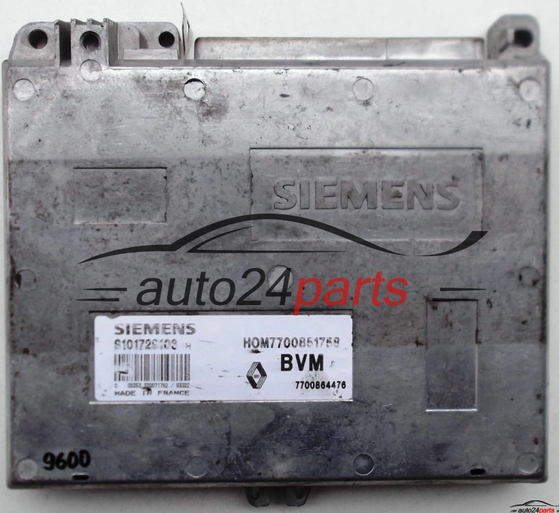ECU CENTRALITA DE MOTOR RENAULT CLIO 1.2, SIEMENS S101729103 H, S101729103H, HOM7700851758, 7700864476 