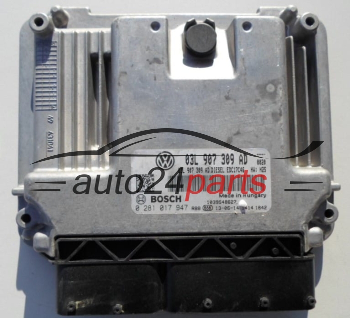 MOTORSTEUERGERÄT ECU STEUERGERAT AUDI VOLKSWAGEN 2.0 DTI BOSCH 0 281 017 947,  03L 907 309 AD