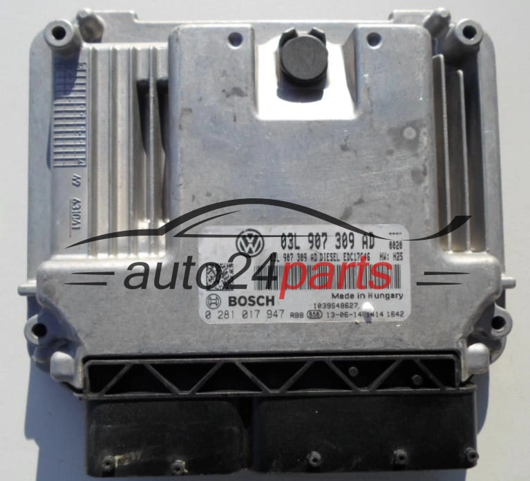 MOTORSTEUERGERÄT ECU STEUERGERAT AUDI VOLKSWAGEN 2.0 DTI BOSCH 0 281 017 947,  03L 907 309 AD