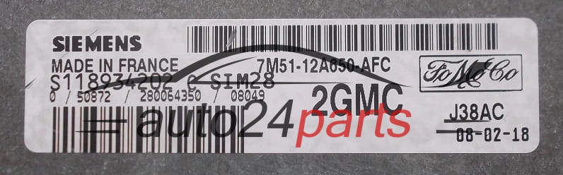 ECU ENGINE CONTROLLER FORD FOCUS C-MAX 1.6 SIEMENS S118934202 C