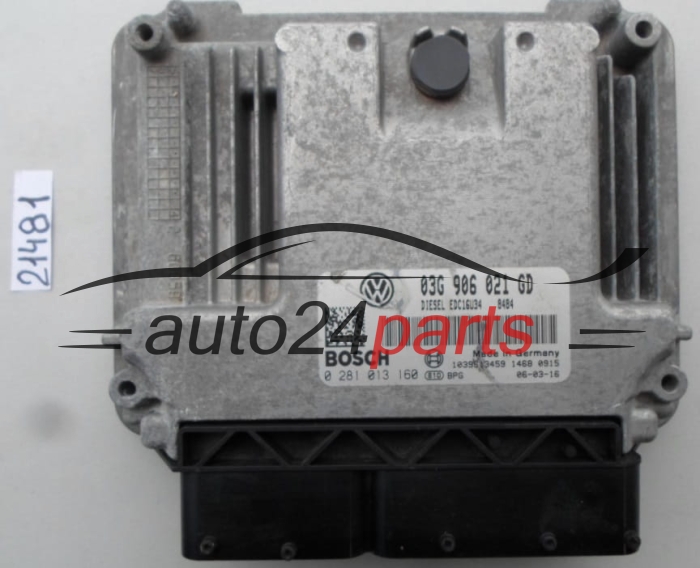 KOMPUTER STEROWNIK SILNIKA SKODA OCTAVIA 2.0 TDI BOSCH 0 281 013 160, 0281013160, 03G 906 021 GD, 03G906021GD
